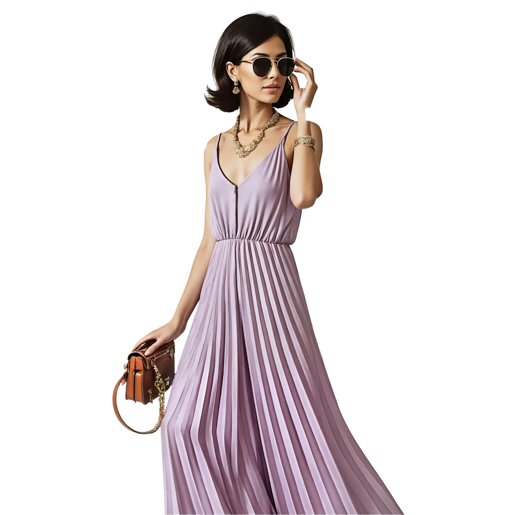 Riviera Lilac Pleat Dress