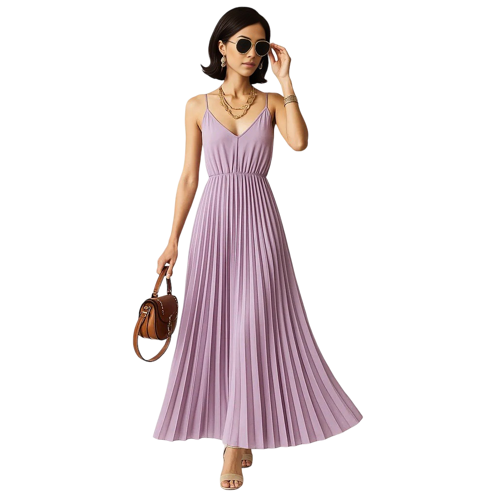 Riviera Lilac Pleat Dress
