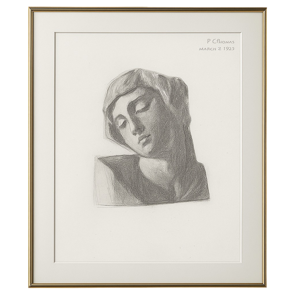 Portrait of an Elder, c. 1920, Charcoal on Laid Paper, Expression Panel