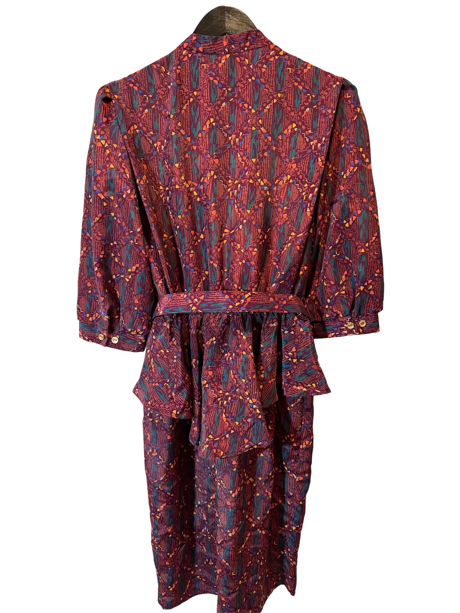Orléans Abstract Peplum Dress