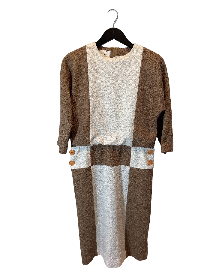 Cocoa Grid Knit Dress