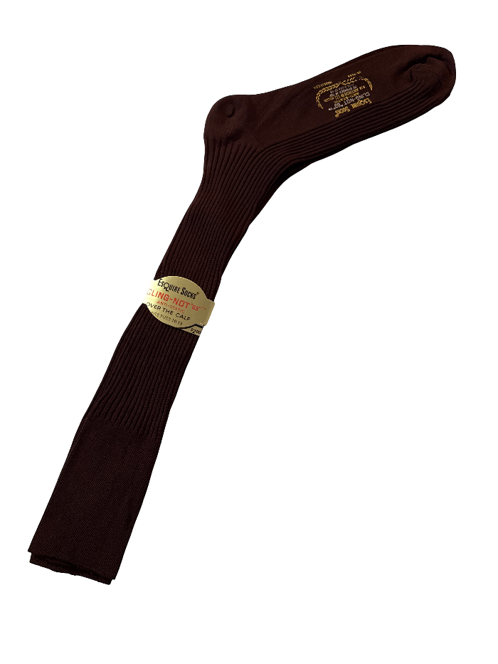 Esquire Socks – Brown Over-the-Calf, Deadstock