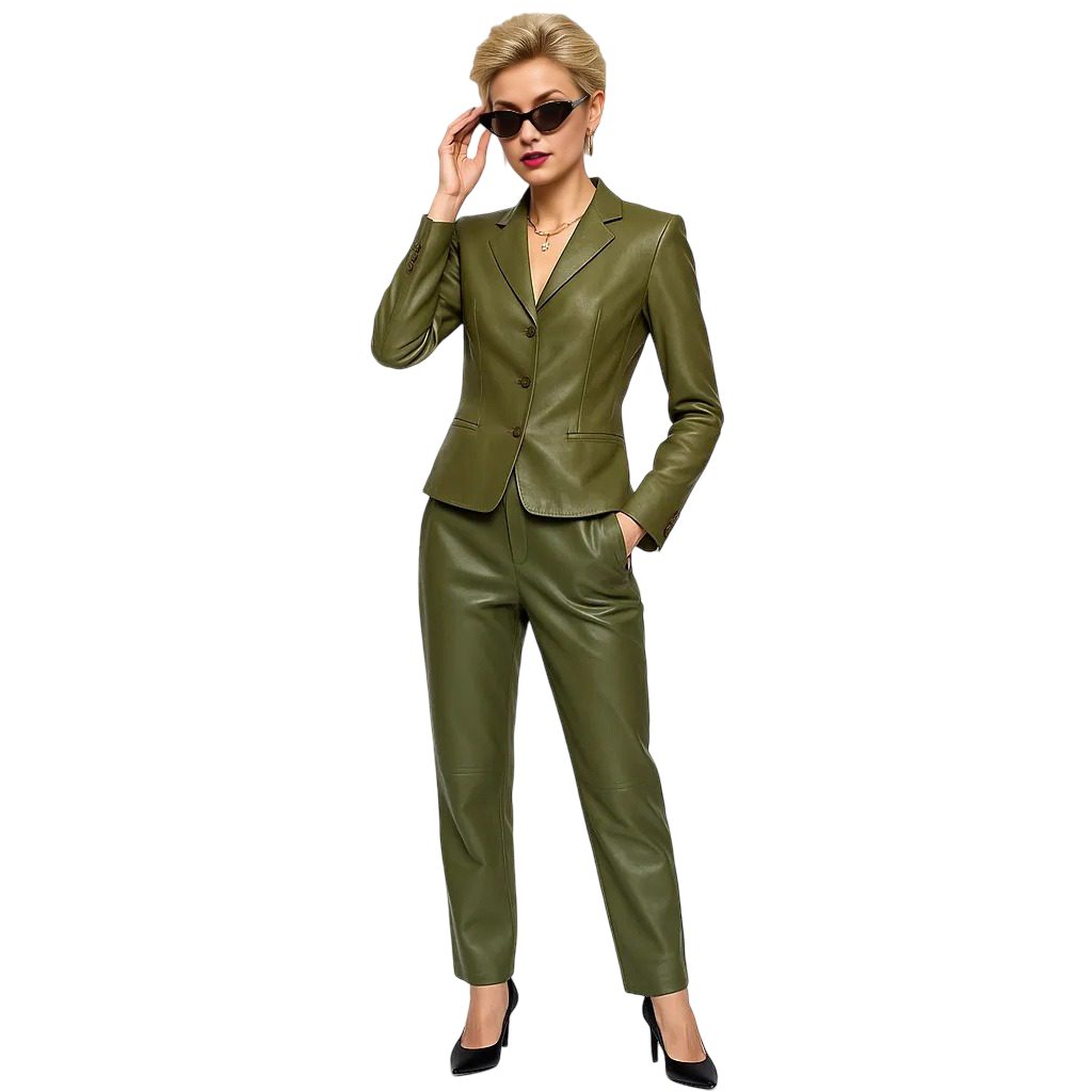 Midtown Matcha Leather Blazer