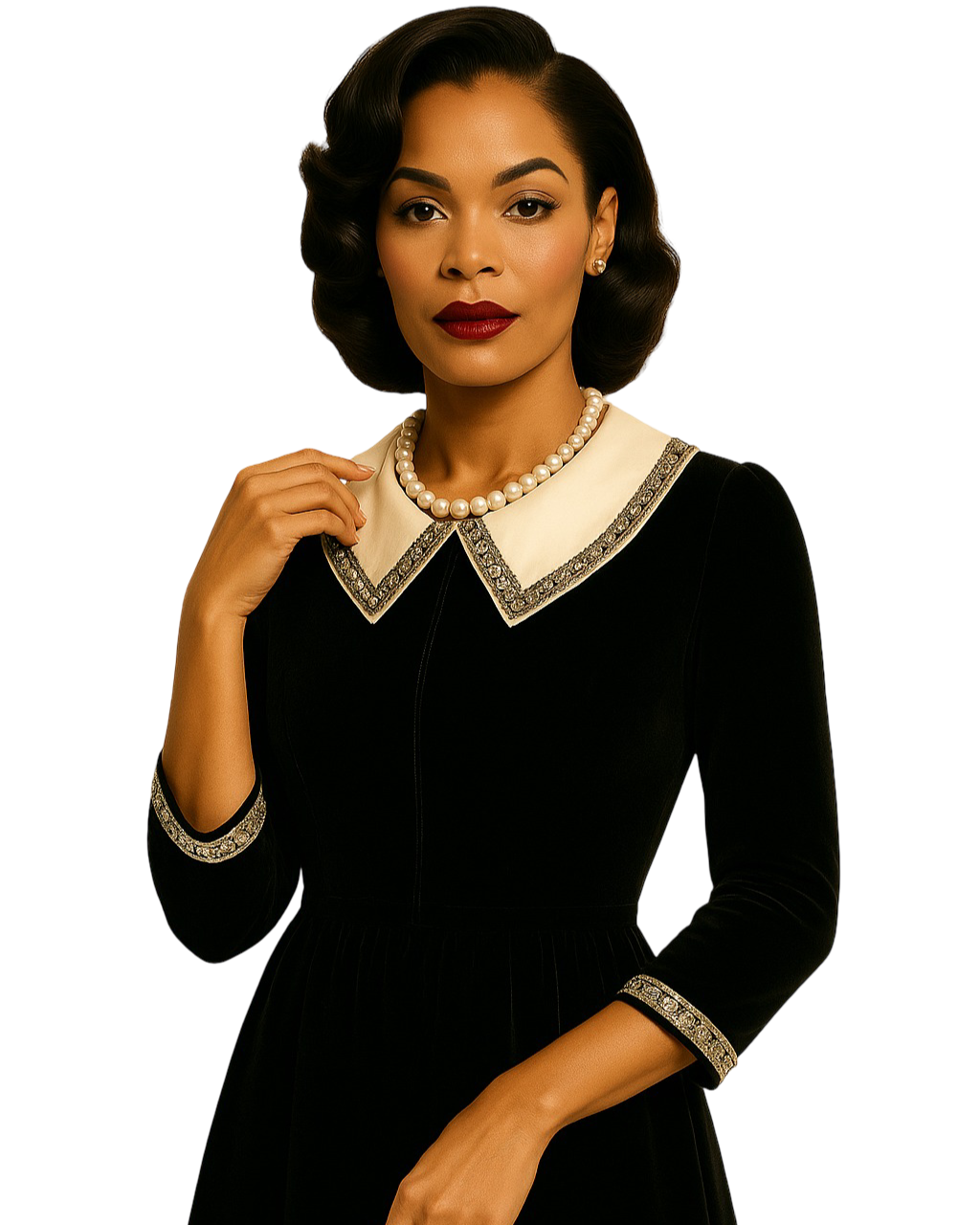 Velvet Matinee Collar Dress