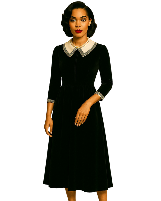 Velvet Matinee Collar Dress