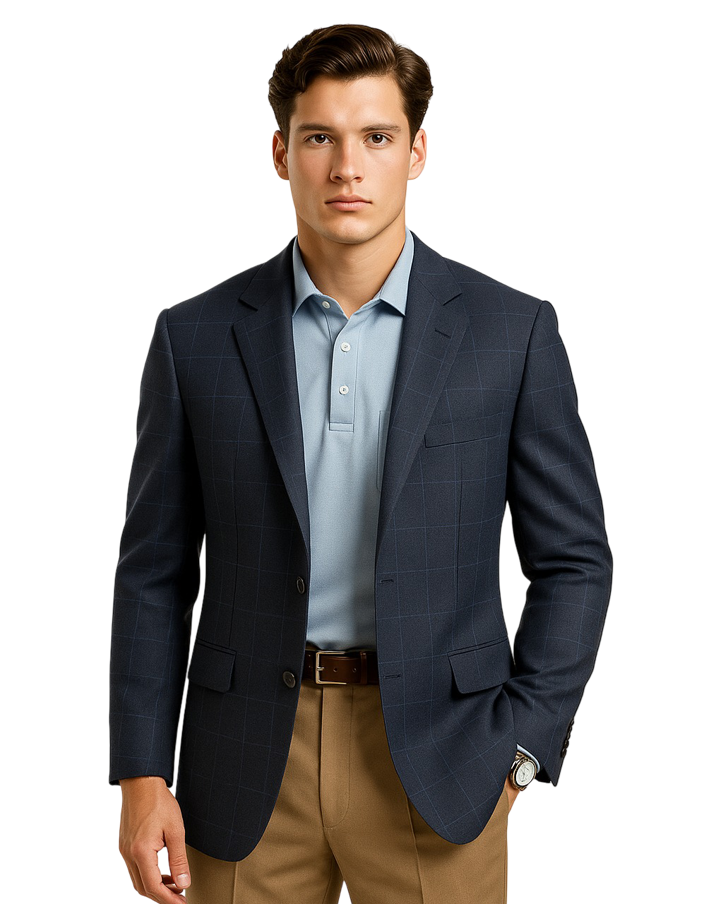 Langham Navy Windowpane Blazer