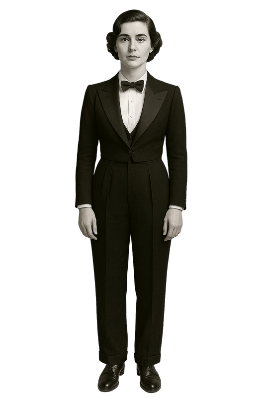 Black men high-waisted tuxedo pants