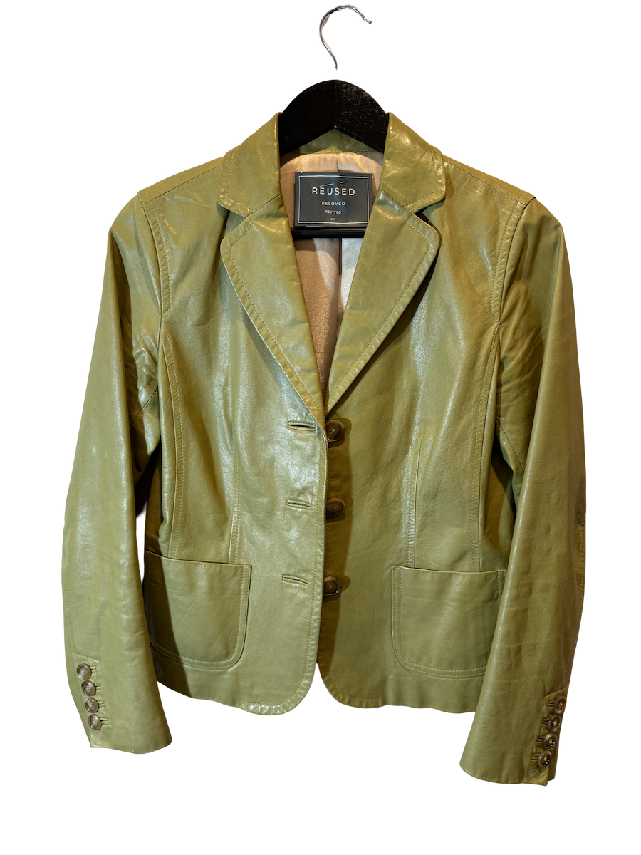 Midtown Matcha Leather Blazer