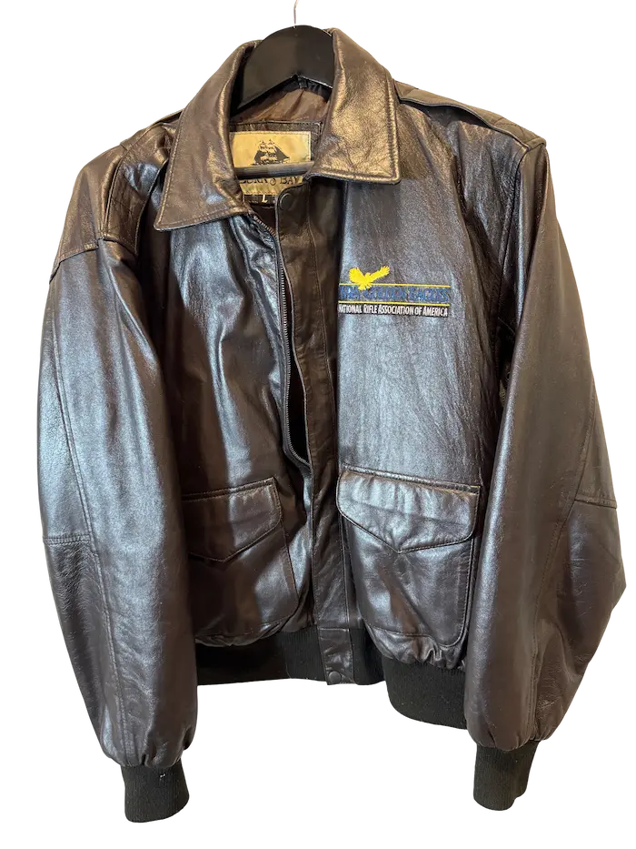 NRA Leather Bomber