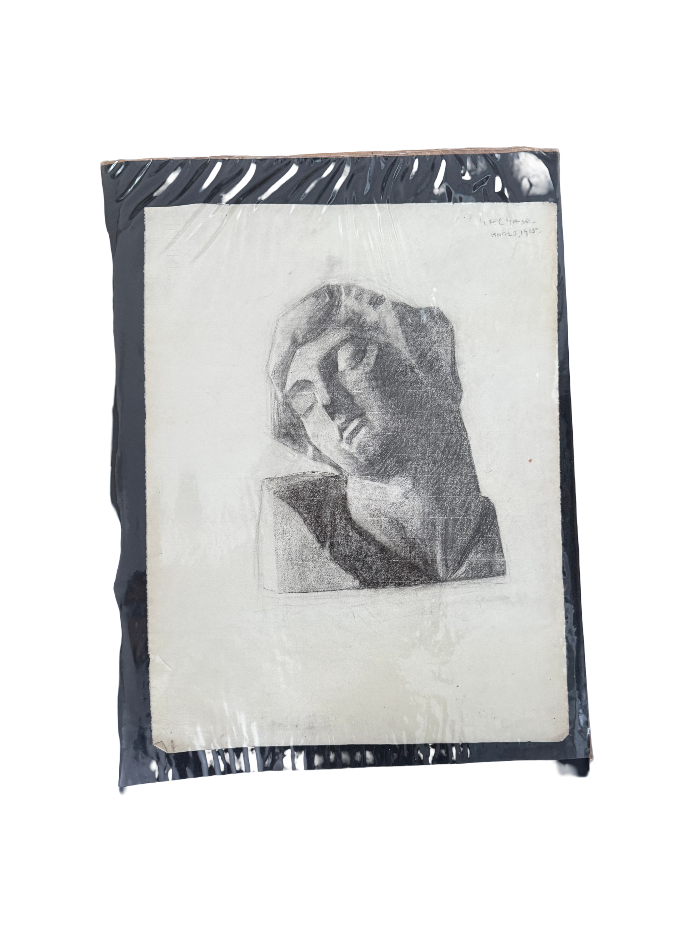 Portrait of an Elder, c. 1920, Charcoal on Laid Paper, Expression Panel