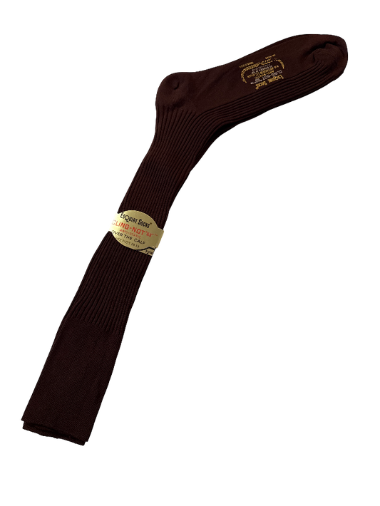 Esquire Socks – Brown Over-the-Calf, Deadstock
