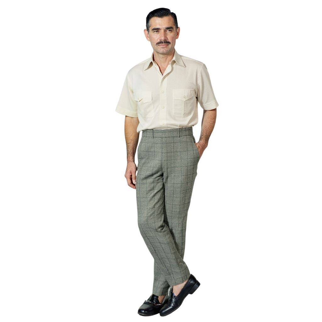 Tapered Plaid Trousers