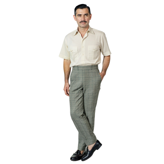 Tapered Plaid Trousers